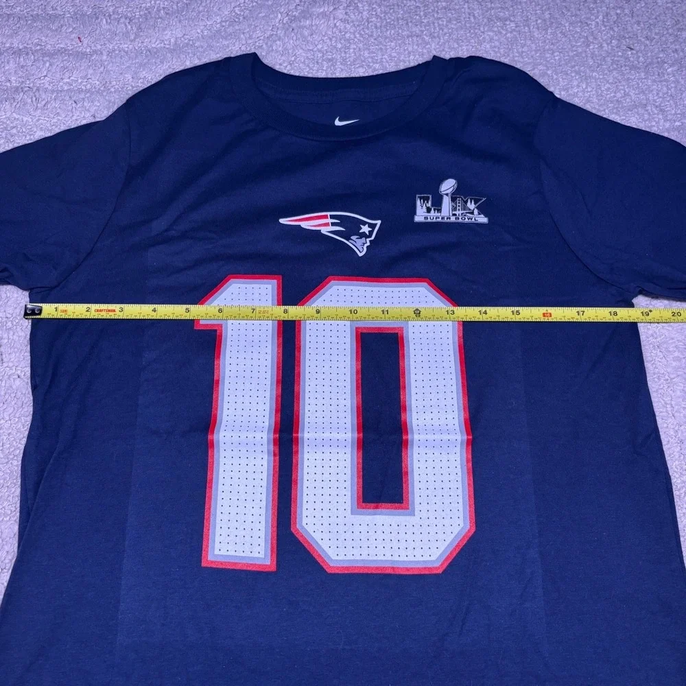 Nike New England Patriots Drake Maye Kids XL 18/20 Navy Blue Number 10 T-Shirt